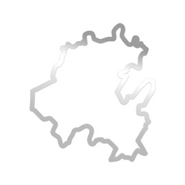 Hidalgo State Shaped Premium Sticker Decal Chrome Mirror Silver Metallic Outlined hg hgo Mexico Free and Sovereign State of - Chrome Silver - 7.24" W x 8" H