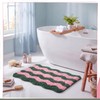 Nuanchu Cute Scalloped Bathroom Rug, Plush Tufted Absorbent Soft Wave