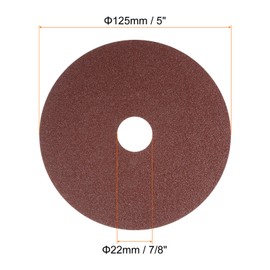 sourcing map 25pcs 80 Grit Aluminum Oxide Resin Fiber Discs 5"x7/8" Metal Sanding Grinding Discs for Angle Grinding Machine Polishing and Grinding Metals, Wood, and Fiberglass