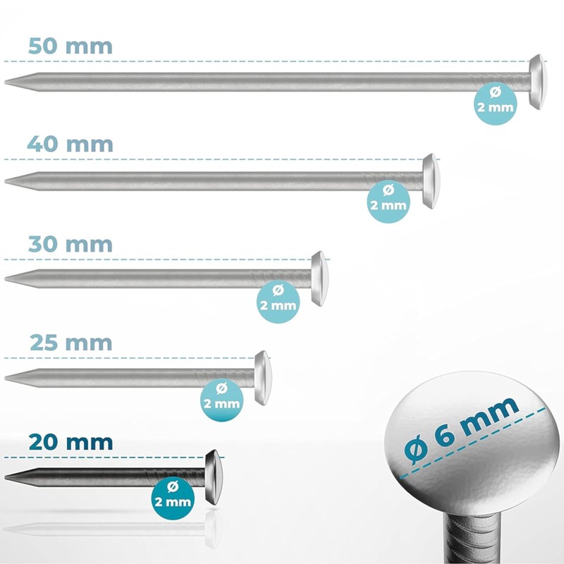 FIXXIA FIXXIA Bildern?gel mit oder ohne Einschlaghilfe, 30 Stck ?2mm,