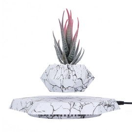 YISUIPU Levitating Plant Pots Floating Hanging Planter for Small Plants. Elevate Your Space Level with The Floating Plant Pot – Stunning Home and Office Deco (White)