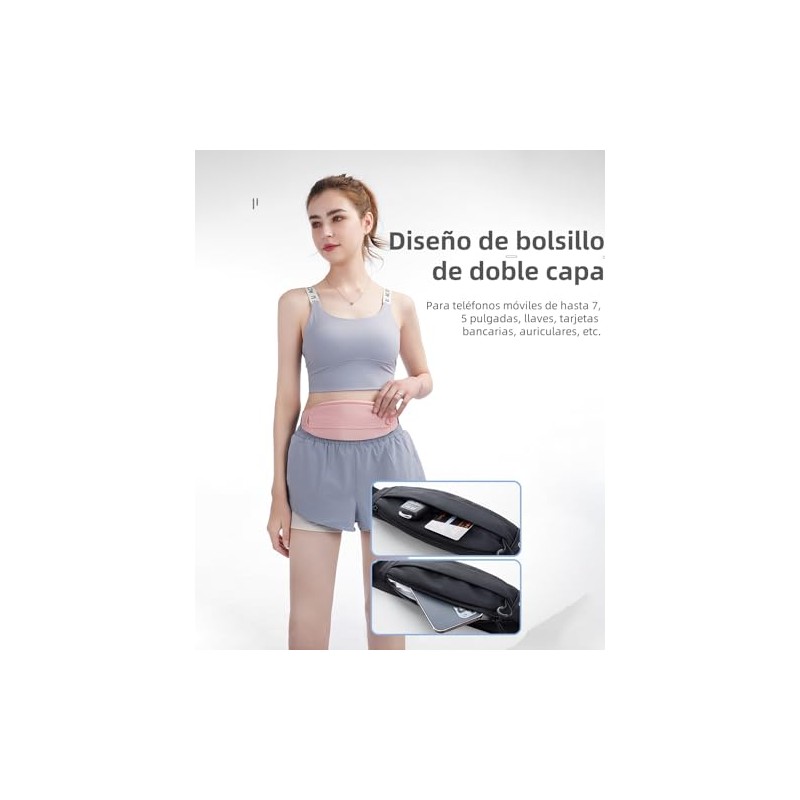Cangurera Riñonera Deportiva para Correr Hombre Mujer, Azul