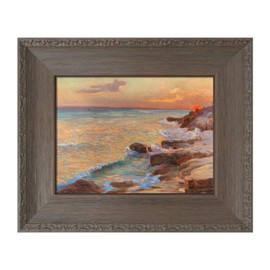 FOLKOR Luxury Museum Style Canvas Frame for 20x24 Oil Paintings Diamond Art Prints, 3.3" Wide DIY Wood Baroque Gallery Wall Frame for Coffee Shop Dining Room Kitchen Decor, No Back & Glass (Gray)