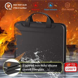 Accordion File Organizer - Fireproof Document Box & If I Die Binder Organizer with Labels - 13 Pocket Expanding Folder for A4 Files, Receipts | Portable Home Travel Safe Storage (Black)