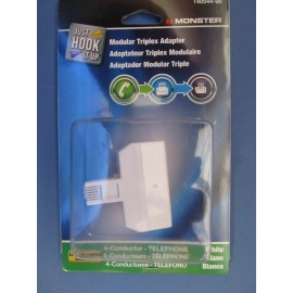 Monster Cable  Modular Triplex Adapter  White #140544-00   NEW