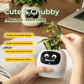 PLANTSIO Ivy AI Smart Planter Intelligent Flower Pot for Home Decoration Plants Companion Neat Desk Setup Gift Pet Planter Robot Guidance on Plant Care with Emojis (Ivory)