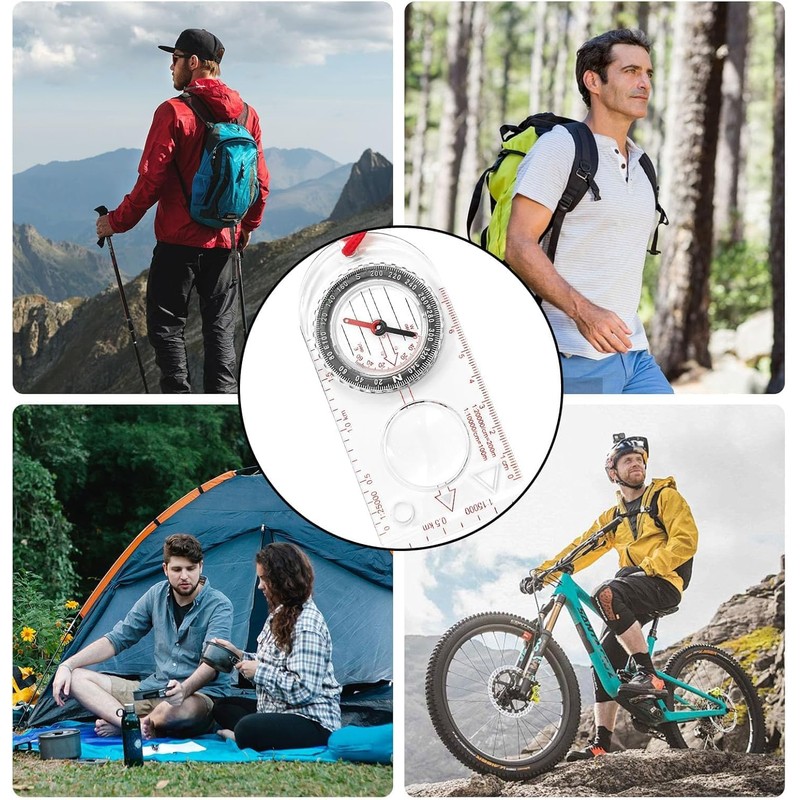 Multifunctional Waterproof Navigation Compass, Map Ruler Magnifier, Compass Navigation with