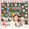 JarThenaAMCS 73 Pcs Retro Groovy Bulletin Board Decoration Set Boho