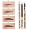 Baluue 2pcs Double Eyebrow Pencil Brush Dark Makeup Tool for