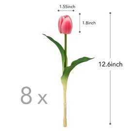 Softflame Artificial/Fake/Faux Flowers - Tulip Pink 8PCS for Wedding, Home, Party, Restaurant