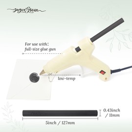 JAGERGREEN Glue Gun Wax Seal Sticks, 8 Pcs Black Sealing Wax Sticks for Wedding Invitation Envelopes, Antique Stamp Seals, Letter Sealer, Scrapbook Supplies, Christmas Cards, Gifts Wrapping