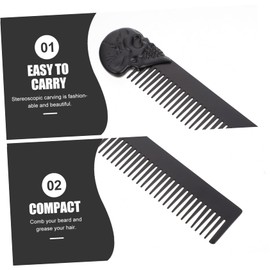 IWOWHERO Men's Beard Comb Portable Zinc Alloy Dual-sided Hair Styling Tool for Home and Travel Use Compact Design for Easy Grooming and Detangling for Beard Types