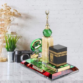 Pssopp Muslim Craft Model Muslim Kaaba Bell Tower Model Islamic Table Clock Islamic Architecture Crafts Souvenirs Home Desktop Decor