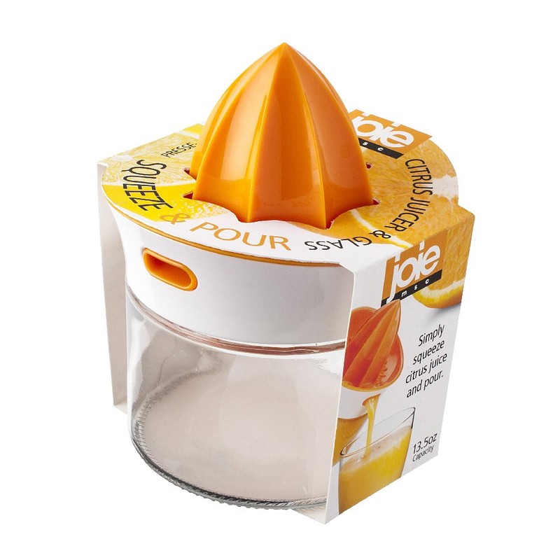 Joie Squeeze and Pour Citrus Juicer and Glass, 4-Inches x