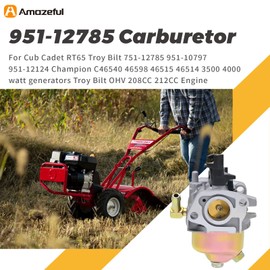 Amazeful 951-12785 Carburetor for Troy Bilt OHV 208CC 212CC Cub Cadet RT65 Troy Bilt Tiller 751-12785 951-10797 951-12124 Champion C46540 46515 46514 4000 Generator with Air Filter