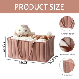 YISKY Changing Bag Organiser, Changing Basket with Removable Compartments, Baby Nappy Caddy Organiser, Baby Nappy Caddy Newborn Essentials