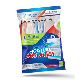 Eco Living Solutions Moisture Absorber Packets, Fragrance Free, Humidity Absorber, Hanging Closet Dehumidifier Bags, Eliminates Odors for Fresher Air, Ideal for Closet
