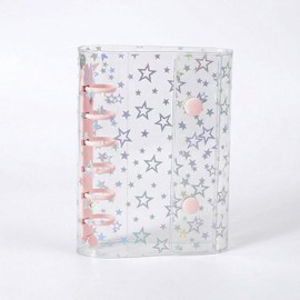 IROTE Sticker Pad, Clear, Girls, Removable, A7, 6 Holes, Binder, Clear Binder, Storage, Seal Storage, Pushing Goods, Correct Book, Hologram