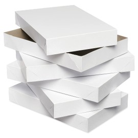 American Greetings White Robe Boxes with Lids, for Birthdays, Holidays, and All Occasions (5 Boxes, 17'' x 11'')
