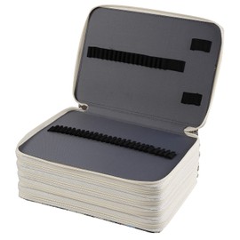 Shulaner Federmapp 250 Slots Compass Pencil Case, Waterproof 840D PVC Fabric Large Pencil Case 250 Pencil Case Organiser - Brown