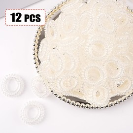Spiral Hair Ties, 12pcs Clear Plastic Hair Coil Bands, Spiral Ponytail Holder Phone Cord Bobbles Bands Set for Women Girls Hair Accessories
