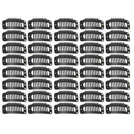 Clips de Peine de Acero Inoxidable Fijación Peluca 40 Piezas Extensión para el Cabello, Clips Peluca Dientes Diy 9, Accesorios Plateada 1.3 Pulgadas