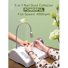 Nail Dust Collector 5 in 1-Professional 30000rpm Electric Nail Drill Machine / UV LED Nail Lamp for Manicure in Salon & Home