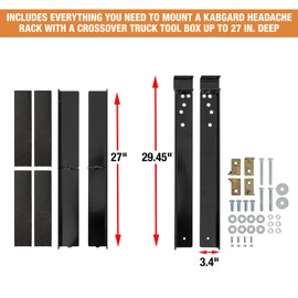 Buyers Products 85164 KABGARD™ Extra Wide Toolbox Mounting Kit, ‎27 x 3.5 x 1.8 Inches, for Pickup Trucks and Van Racks, Light Mounting, Secure Cargo, Black