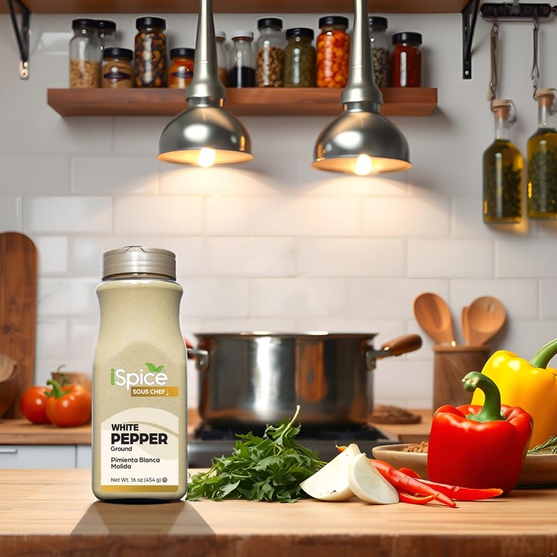 iSpice | White Pepper Ground | 16 oz | Bulk
