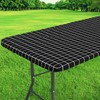 ASTNIC Elastic Tablecloth Waterproof Rectangular Vinyl Tablecloth with Flannel Back,