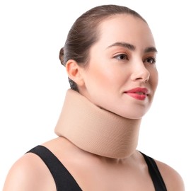 SNUG360 Neck Brace - 3.5 inch Soft Foam Cervical Collar for Men & Women, Relieves Neck Pain & Spine Pressure Due to Whiplash or Injury, Ideal Support for Sleeping (XL, Beige)