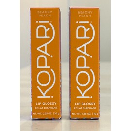 Kopari Beachy Peach Lip Glossy w/Coconut Oil Shea Butter (2) 0.7oz/20g Total NIB