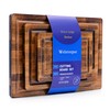 welsteepse Bamboo Cutting Boards, (Set of 3) with Juice Groove,