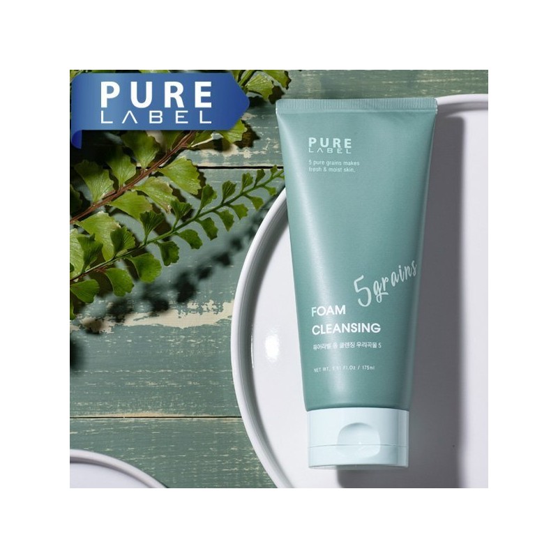 Pure Label 퓨어라벨 폼 클렌징 곡물 성분 5종 175ml 미백보습
