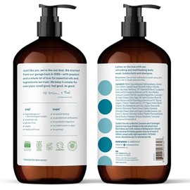 Jabón 3 en 1 de Everyone para el cuerpo, lavado corporal, baño de burbujas, champú, 32 onzas (paquete de 2), eucalipto del Pacífico, hecho con aceites