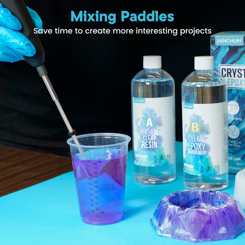 JANCHUN 6 Reusable Long Resin Mixer Paddles Fit for All
