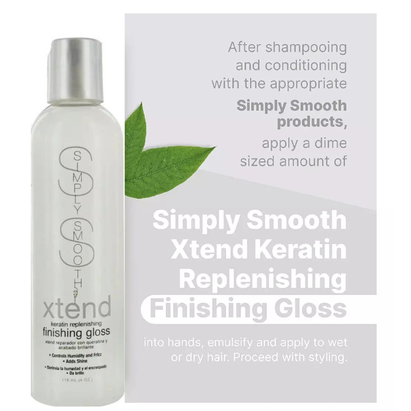 Simply Smooth Xtend Keratin Replenishing Finishing Gloss, 4 oz -