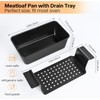 Barlket 4 Pack Meatloaf Pan with Drain Tray, Non Stick