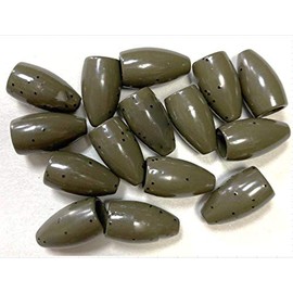 12 PCs Tungsten Weights Fishing Sinkers Flipping Weight Worm Green Pumpkin Black (Green Pumpkin, 3/8 oz (12 per pk))