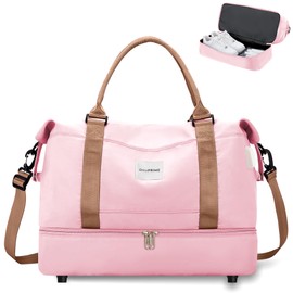 OnlyPRIME Cabin Luggage 40 x 20 x 30 cm + Practical USB Travel Bag Hand Luggage 40 x 20 x 30 cm, pink, foldable bag