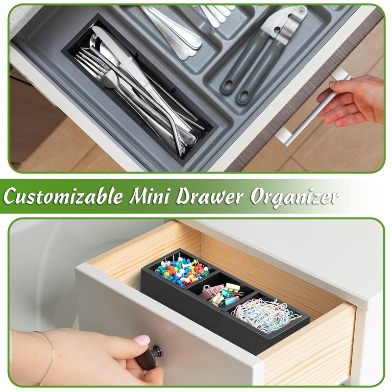 DRASTAR Tea Bag Organizer, Black Wooden Tea Bag Holder, Tea