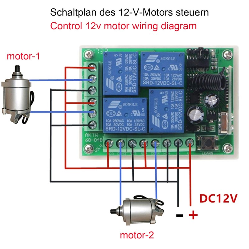 High Sensitivity DC 12V 4CH 4CH Wireless Remote Control Switch