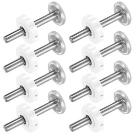 8 Baby Gate Extension Rods Kit: 4 Stair Gate Screws + 4 Baby Gate Wall Protector, Pressure Mounted Baby Gate Threaded Spindle Rods, Dog Safety Gate Wall Protector for Stair Gate Extension(White)