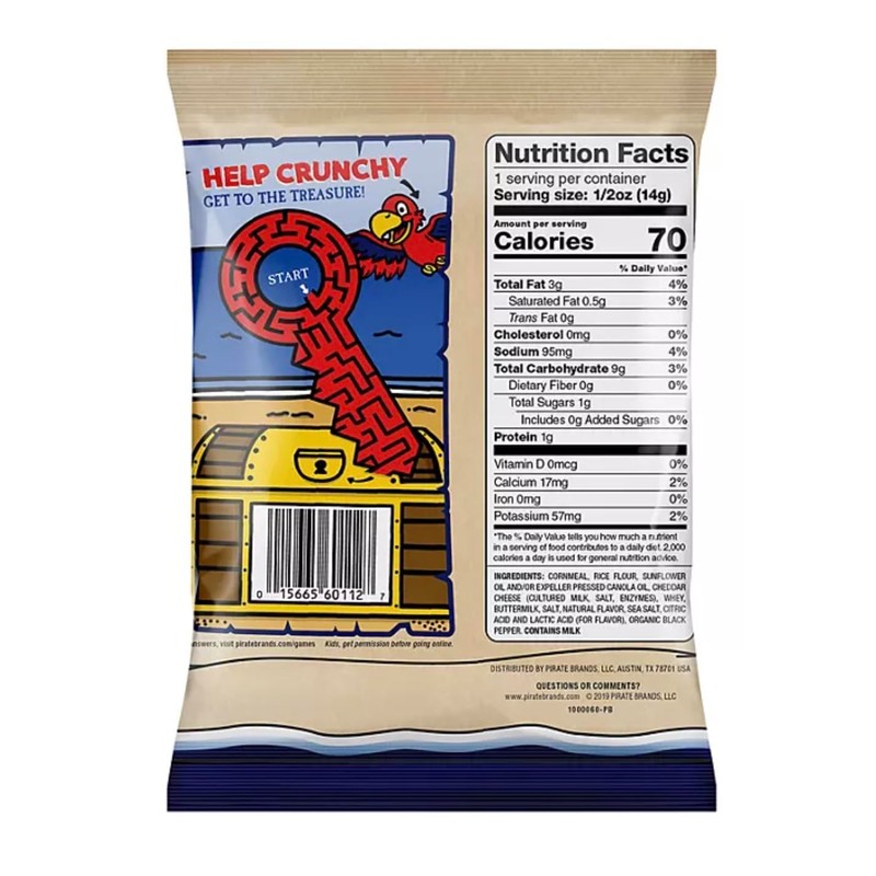 Pirate Booty Aged White Cheddar Puffs, 0.5 oz., Pack of