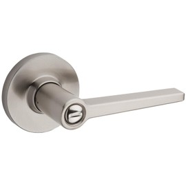Kwikset Safe Lock Daylon Lever Round Rose Privacy Lock Satin Nickel