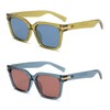 OUWEN 2 Pack Fashion Polarized Y2K Square Sunglasses Womens Mens,