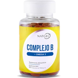 NatGel Complejo B con Omega 3 | Vitaminas Grupo B para Salud Integral | 90 Cápsulas Softgels de 700 mg