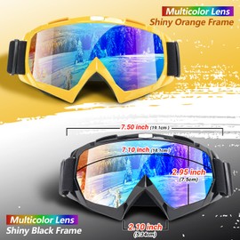EasYoung Adult Ski Goggles, 2-Pack Snowboard Goggles for Youth, Teens, Men & Women, Wide View Snowmobile Goggles