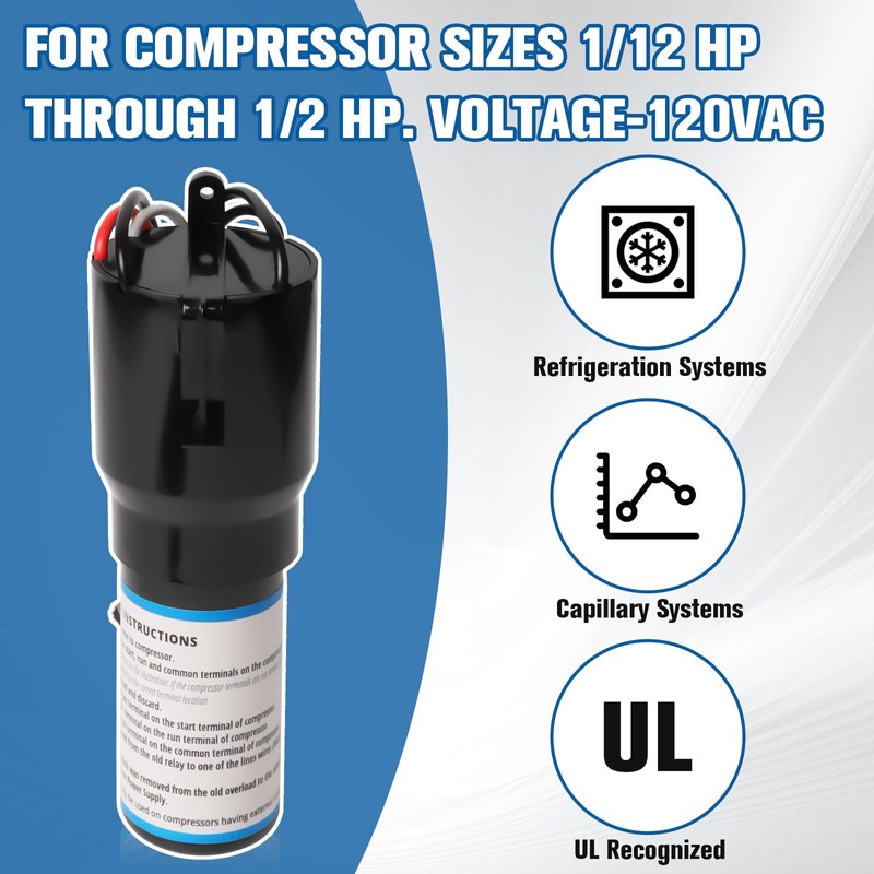 RCO210 3 in 1 Hard Start Capacitor Replacement Part, Solid