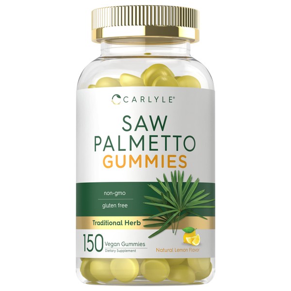 Carlyle Saw Palmetto Extract | 480mg | 150 Gummies | Vegan, Non-GMO, and Gluten Free Supplement | Natural Lemon Flavored Gummy